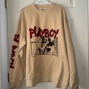 Brand new ! Never worn PLAYBOY Beige Graphic Crewneck Sweater